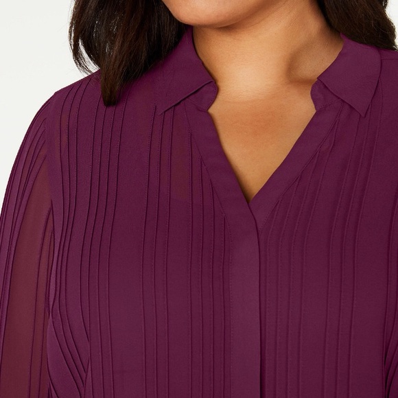 NWT- Alfani 2 pc Semi-Sheer Button-Front Top - Picture 3 of 3